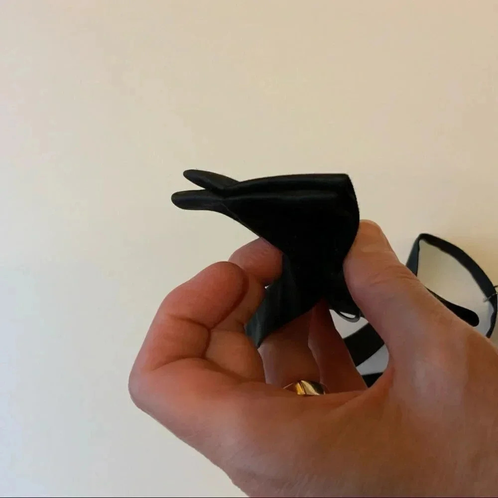 Vintage Black Adjustable Clip On Bow Tie Tuxedo Formal Accessories - Picture 9 of 9